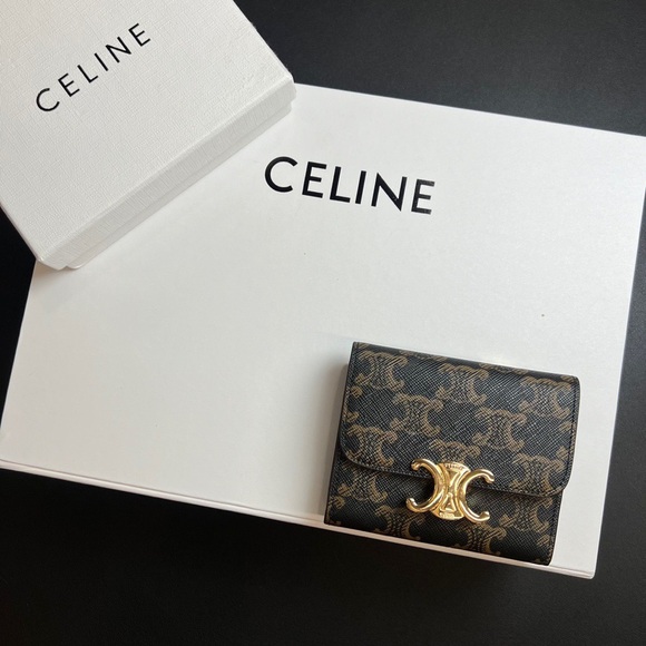 Celine Black and Gold Women's Wallet - Picture 1 of 6